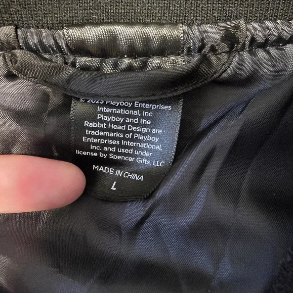 PLAYBOY Pink and Black Letterman Jacket - Picture 3 of 4